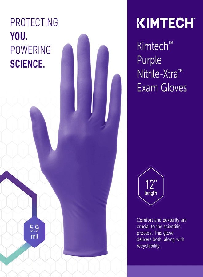 كيمتك قفازات الفحص Kimtech™ الأرجوانية المصنوعة من النتريل-إكسترا™ (50604)، سمك 5.9 مل، مناسبة للاستخدام باليدين، مقاس 12 بوصة، مقاس كبير جدًا، 50 قفازًا من النتريل / العلبة - Image 3